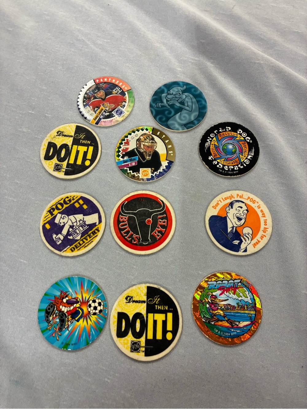 Vintage Pogs Lot of 11 - Play Wear